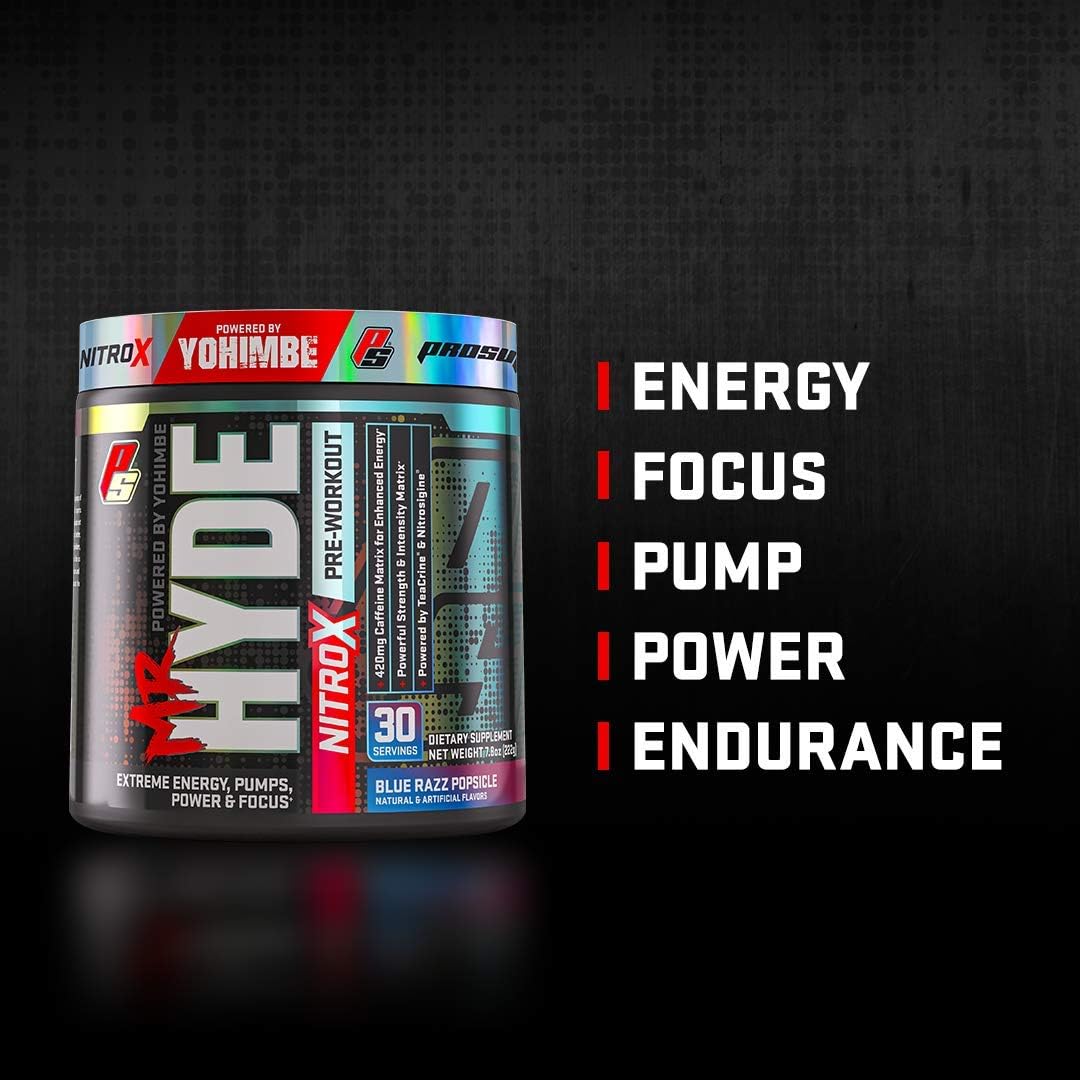 ProSupps® Mr. Hyde® NitroX Pre-Workout Powder Energy Drink - Intense Sustained Energy, Pumps & Focus with Beta Alanine, Creatine & Nitrosigine, (30 Servings, Pixie Dust): Health & Personal Care