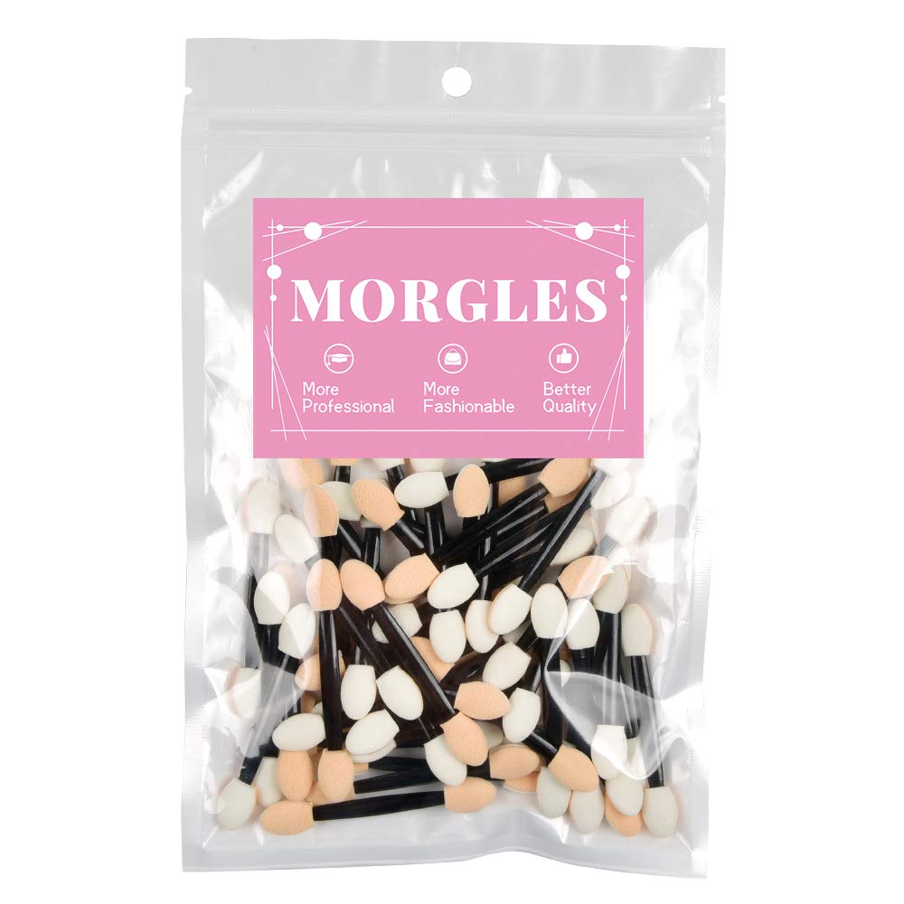 Eyeshadow Applicators,MORGLES Eyeshadow Brush Sponge Applicator 50pcs Disposable Eyeshadow Brush Eyeshadow Sponge Brush Eye Makeup Applicators(Black): Beauty