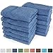 SALBAKOS Luxury Hotel & Spa Turkish Cotton 12-Piece Washcloth Set for Bath - Shower | Toallas De Baño, 13 x 13 Inch, Blue