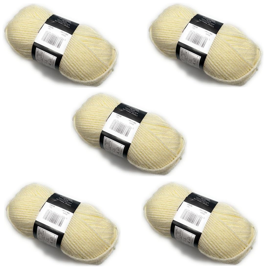 Lexicon Select Pack of 5 x 100g Balls Cream Chunky Wool - Cream