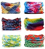 Kingree 6PCS Outdoor Magic Scarf, High Elastic Womens and Mens Headbands with UV Resistance, Headscarves, Headwear, Mask (May)
