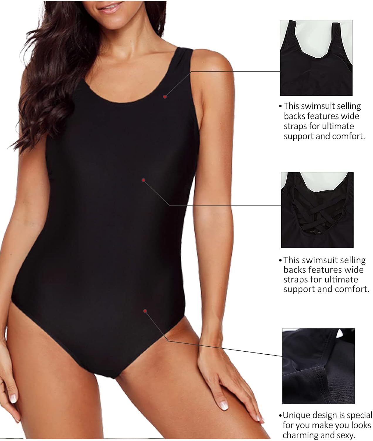 Aleumdr Womens Color Block Print One Piece Swimsuits Athletic Training Swimwear Bathing Suits at  Women’s Clothing store