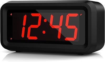 KWANWA Digital Alarm Clock Battery Operated 1.2 inch LED Travel Clock
