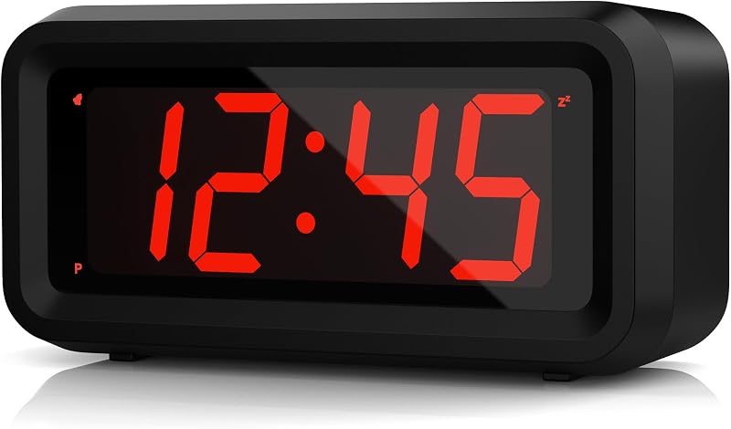 KWANWA Digital Alarm Clock Battery Operated 1.2 inch LED Travel Clock