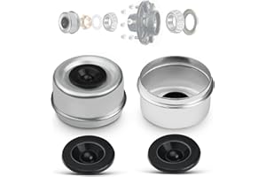 HITCHVOYAGER 2PCS 2.44" Trailer Axle Wheel Hub Dust Cap Trailer Bearing Dust Cap with 4 Rubber Plugs -Wheel Center Caps Grease Covers for Trailers, Fits Most 5200 to 6000 Pound Ib Dexter EZ Lube Trailer