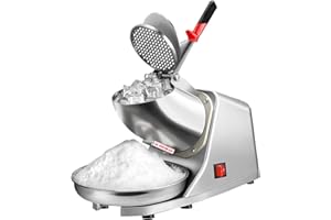 INTBUYING 110V Electric Ice Crusher Shaver 143lbs/hr Stainless Steel Snow Cone Maker Machine for Home and Commerical Use（Sing