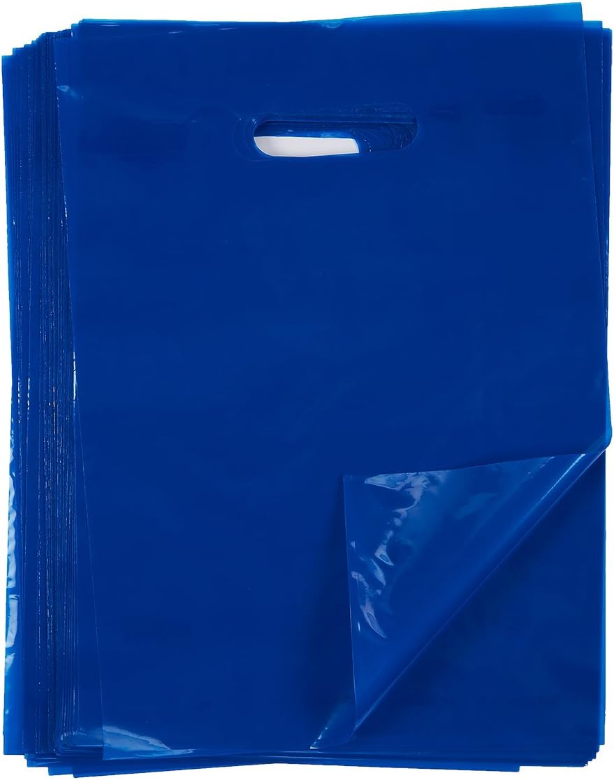 Plastic Merchandise Bags, Goodie Bag (Blue, 9 x 12 In, 100-Pack)