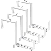 Adjustable Planter Box Bracket, Flower Box Holder Brackets for Deck Railing | White Window Box Hanging Brackets for Patio Garden Fence Pergola Balcony Supporting Heavy Planters-4 Pack
