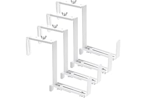 VIVIKEN Adjustable Planter Box Bracket, Flower Box Holder Brackets for Deck Railing, Window Box Hanging Brackets for Patio Garden Fence Pergola Balcony Supporting Heavy Planters-4 Pack