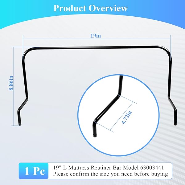 WFCYX 19 INCHES ACROSS MATTRESS RETAINER BAR, 63003441 FOOT RETAINER BAR, FIT FOR TEMPUR-PEDIC ERGO, CAN NOT BE USED FOR LIFTING THE ADJUSTABLE BED