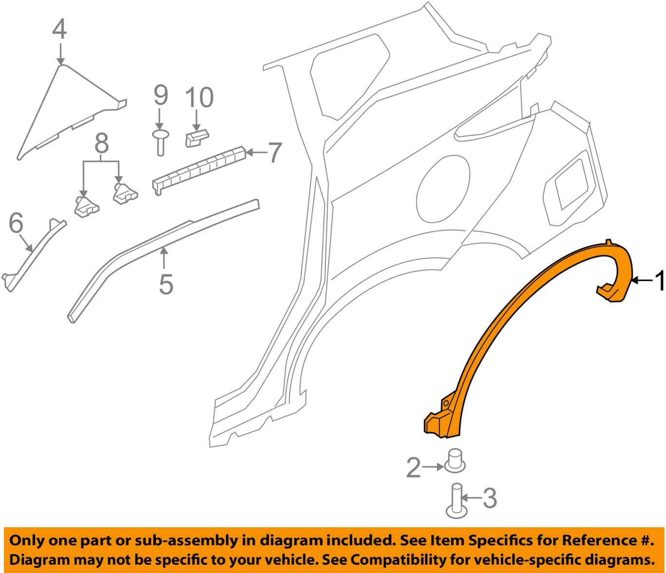 Body DRIVERS FRONT WHEEL WELL MOLDING NEW OEM NISSAN JUKE 20112017