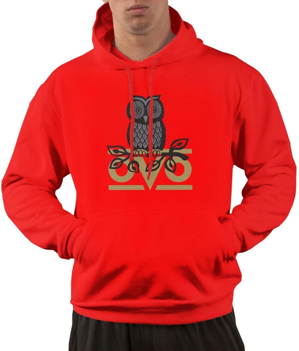 WillieTravis OVO Owl Men's Semi-Circular Soft Hooded Sweatshirt