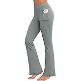 AegisChic Flare Yoga Pants with Pockets for Women Wide Leg Tummy Control Flared Workout Leggings High Waist