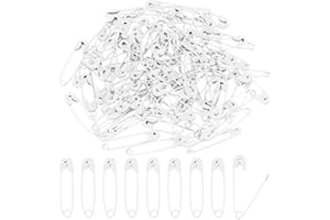 arricraft 100PCS 1" White Safety Pins, Colored Safety Pins Bulk Sewing Pins for DIY Craft Making and Clothing, Knitting Stitch Marker-White