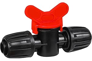 WZFLRUA 10 Pack 1/2 Inch Drip Irrigation Valve Fittings (1/2" ID x 0.65" OD) - 1/2'' Drip In-Line Shut Off Valve Anti-Drop Barbed Lock Nut Flow Control Valve Connectors for 1/2 Inch Drip Tubing
