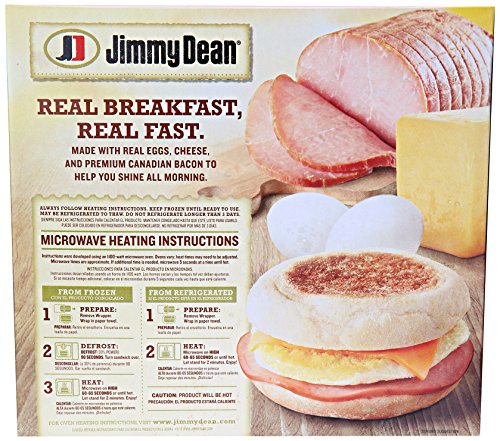 Jimmy Dean, Canadian Bacon, Whole Cracked Egg & Cheese English Muffin Sandwiches, 4 Count (Frozen)