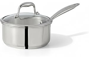 Lagostina Ambiente Stainless Steel 18cm Saucepan with cover 2 L, Lagoseal® Plus Base, Induction Ready, Tempered Glass Lids, D