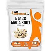 BulkSupplements.com Black Maca Powder - Black Maca Root Supplement, Herbal Supplement for Men & Women - Vegan, Gluten Free, 750mg per Serving, 1kg (2.2 lbs) (Pack of 1)