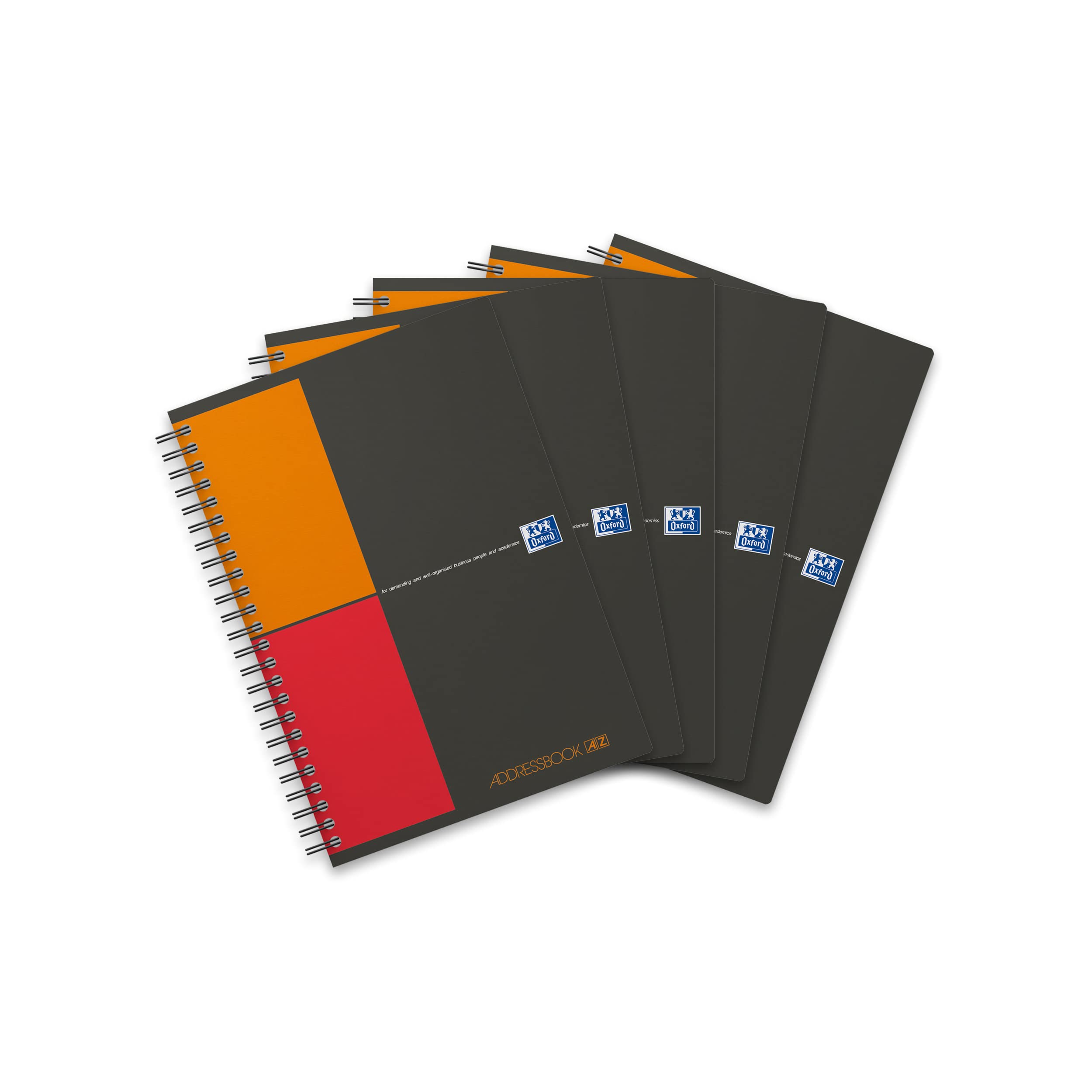 Oxford International Addressbook A5 100+ Contacts 144 Pages Twin Spiral (Pack of 5)