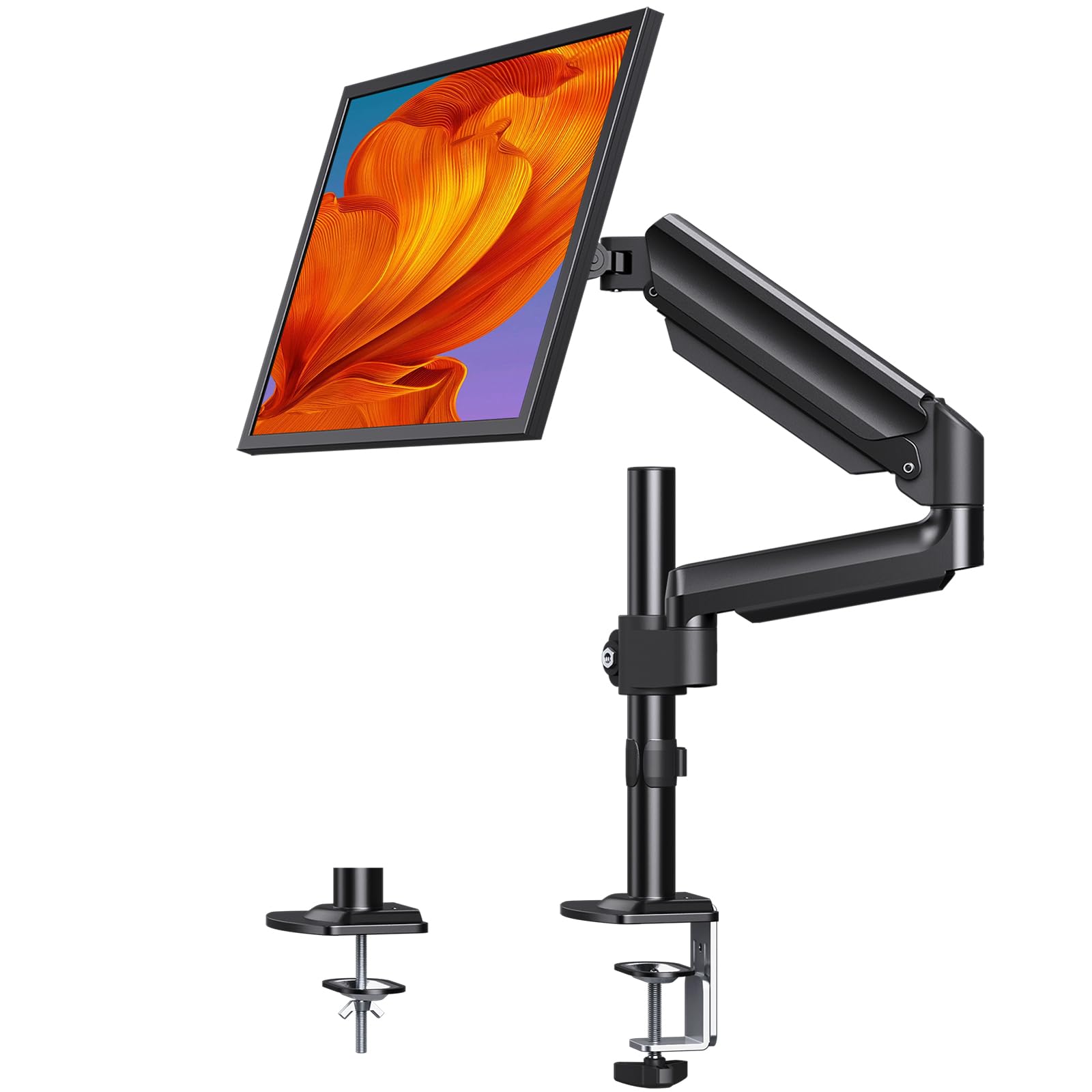 Photo 1 of ErGear Single Monitor Mount, Monitor Arm Desk Mount for 13-32 Inch Computer Holds 19.8 lbs,Stand for Desk with Swivel/Tilt/Rotation, VESA 75x75 or 100x100mm