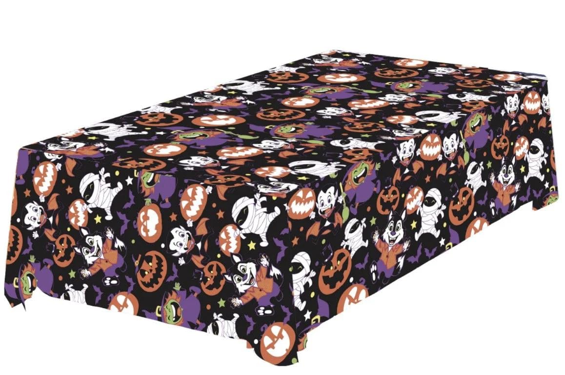 FIESTAS GUIRCA | Little Monsters Tablecloth (54x108 in) - Table Decoration for Spooky Halloween Parties - Ideal for Monster Celebrations - Multicoloured