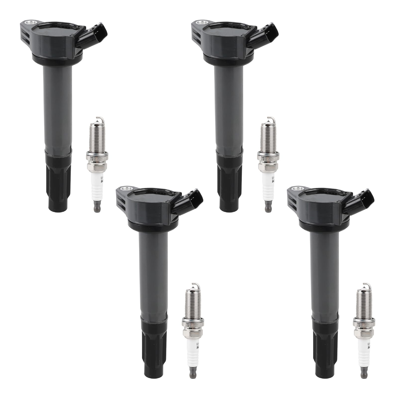 Photo 1 of JDMON Set of 4 Ignition Coils Pack with Spark Plugs Compatible with Toyota Camry 2010-2017 RAV4 2009-2018 2.5L Venza 2009-2015 Highlander 2009-2019 Lexus ES300h 2013-2018 2.7L L4 Replacement for UF487