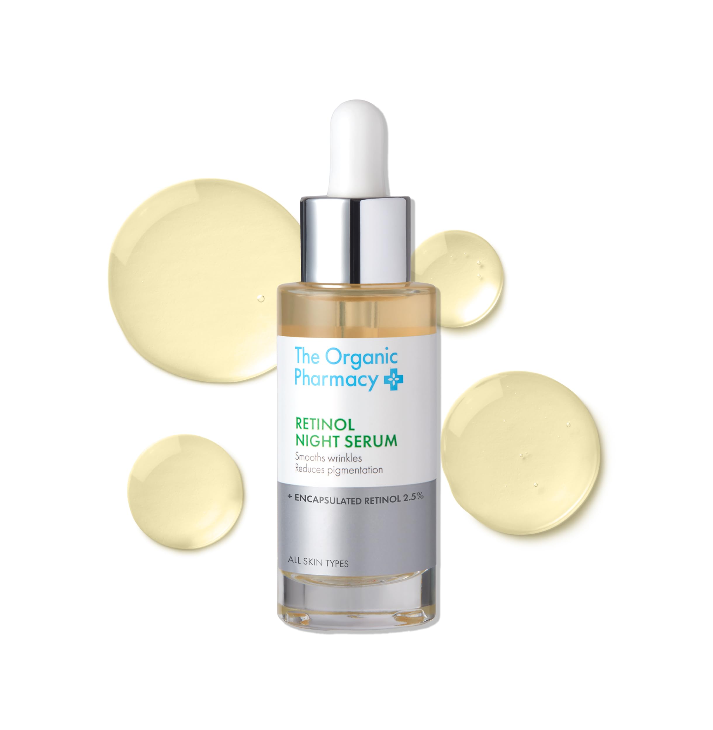 The Organic Pharmacy Retinol Night Serum 2.5% 30ml – Encapsulated Retinol Anti-Ageing Treatment – Smooths Fine Lines & Improves Skin Texture – Overnight Renewal