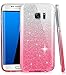 TOZO Case for Galaxy S7 Edge Shiny Shadow Bling Crystal Sparkle Premium 3 Layer Hybrid PC+TPU Semi-Transparent Lightweight/Exact/Soft Case for Samsung Galaxy S7 Edge Pink