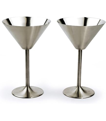 12 Pcs Stainless Steel Martini Glasses 8.5oz – Shatterproof, Mirror Polished, For Parties, Weddings, RV