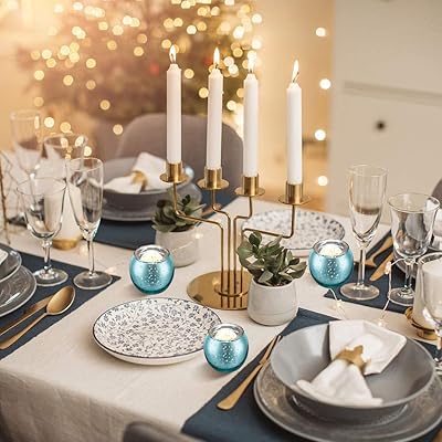 Buy Blue Bowl Votive Tealight Candle Holder Bulk Set Of 12 Speckled Mercury Blue Candle Holders For Table Centerpieces Wedding Decorations Thanksgiving Decorations Christmas Decoration Blue Online In Indonesia B08hyr9xyd