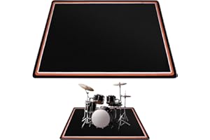LNRUEG Drum Rug, 6x5FT Drum Mat, Drum Carpet with Non-Slip Grip Bottom, Soundproof Musical Instrument Rug (Drum Mat)