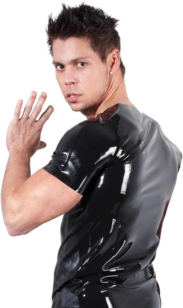 Late X Men's 29100201711 Latex Shirt The Latex Collection Black Medium, Black (Nero 001), M UK - Image 3