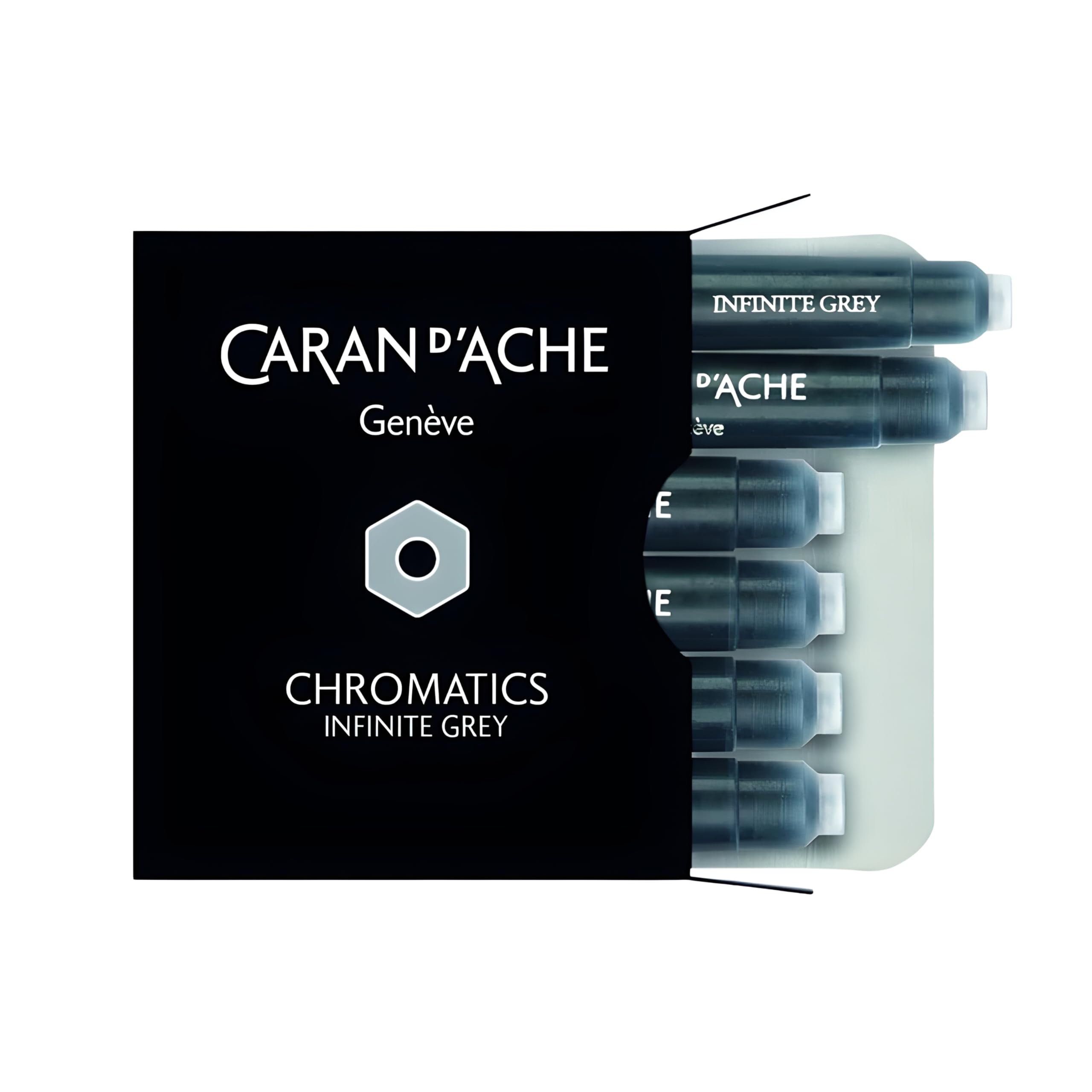 Caran d'Ache CD8021.005 Ink Cartridges - Infinite Grey (Pack of 6)