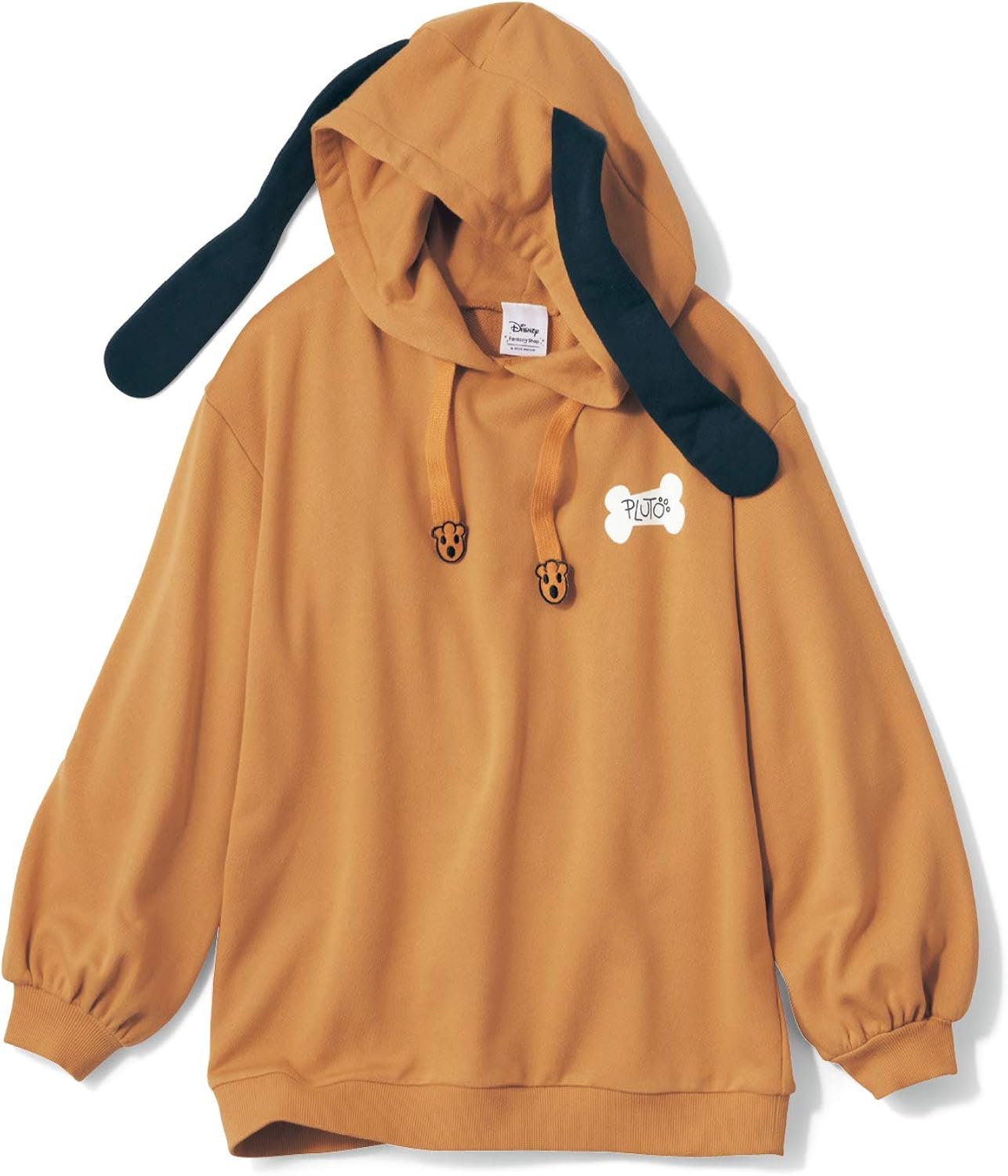 ベルメゾン ディズニー バーカー レディース 足あとモチーフが可愛い 耳付き パーカ プルート マスタード S M トレーナー パーカー 通販 Amazon