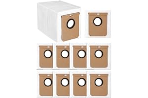 Hoxxu 10 Pack 2.5L Large Vacuum Dust Bags for Eufy L50 SES L60 SES Vacuum Cleaner Self-Emptying Dock,Replacement Dust Bag for Conga Home 1000,8090 Ultra,9090AI,for Haier H9 Plus Vacuum Cleaner