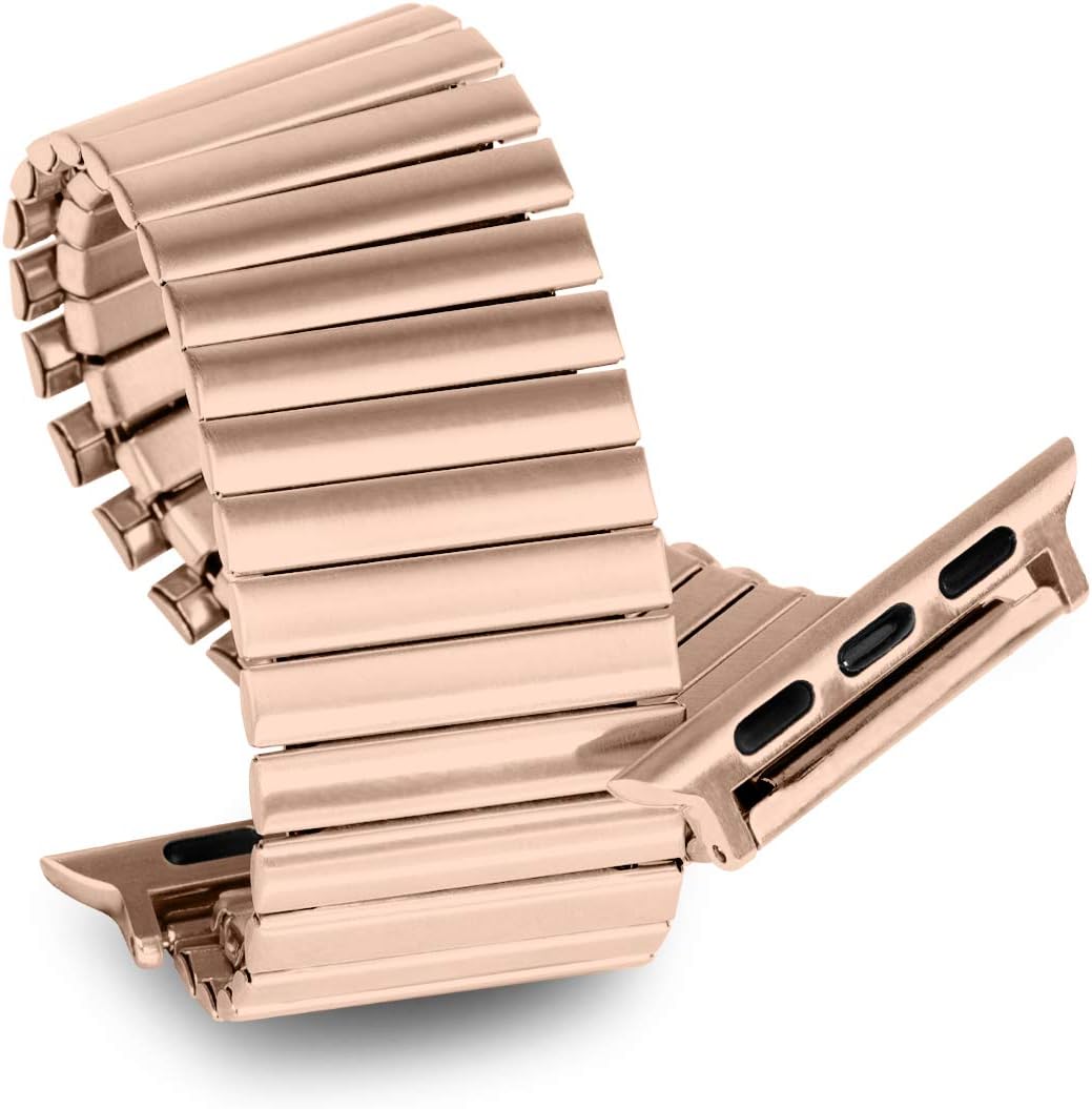 YOUKEX Stretchable Stainless Bands Compatible with for Apple Watch Band 42mm 38mm 40mm 44mm,Stainless Steel Stretch Watch Band Metal Expansion in Brushed, Compatible with iWatch Series 6/5/4/3/2/1 SE