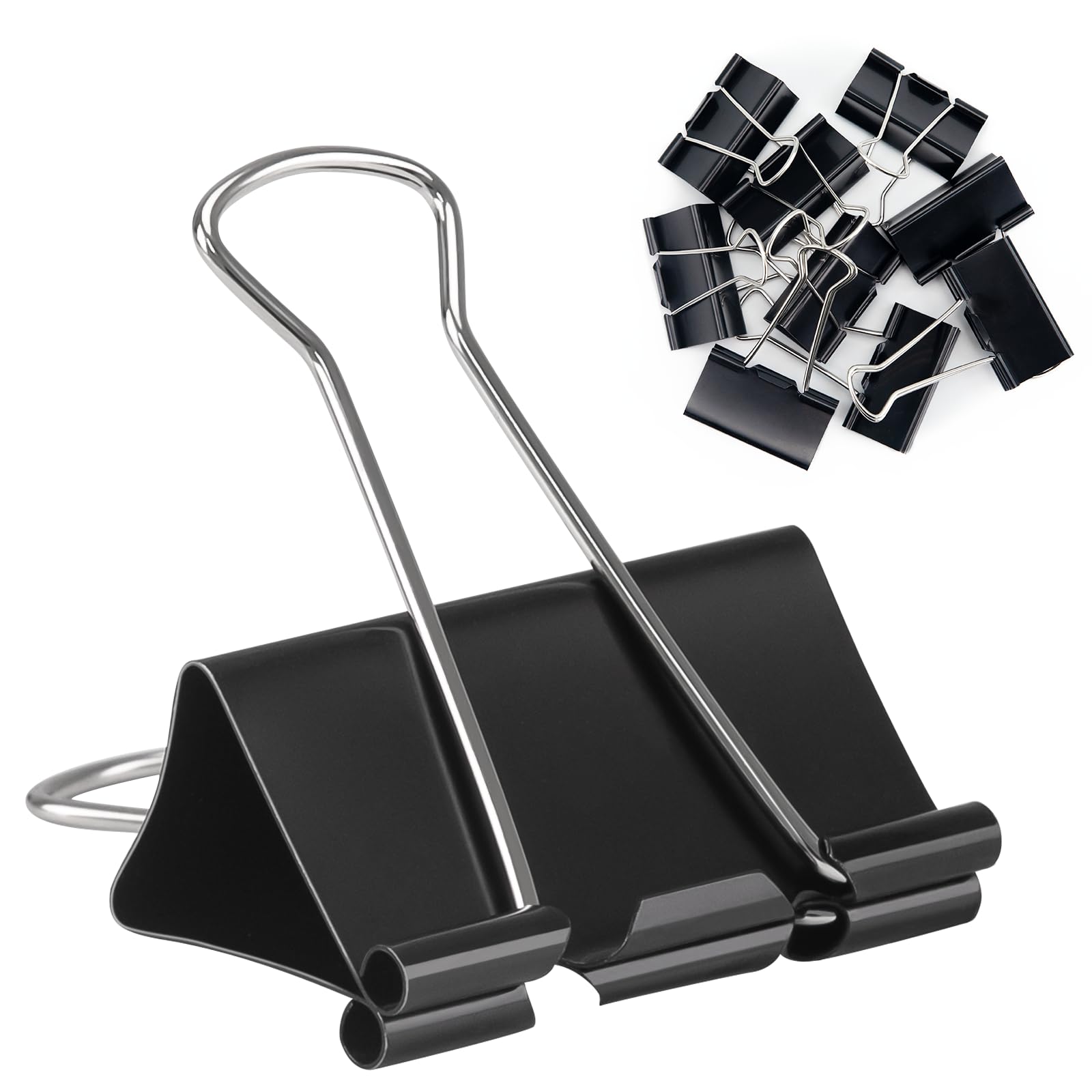 Photo 1 of 2 Inch 24 Pack Extra Large Binder Clips, Jumbo Paper Clips, Big Paper Clamps, Binder Clips Large Size for Home, School and Office Supplies