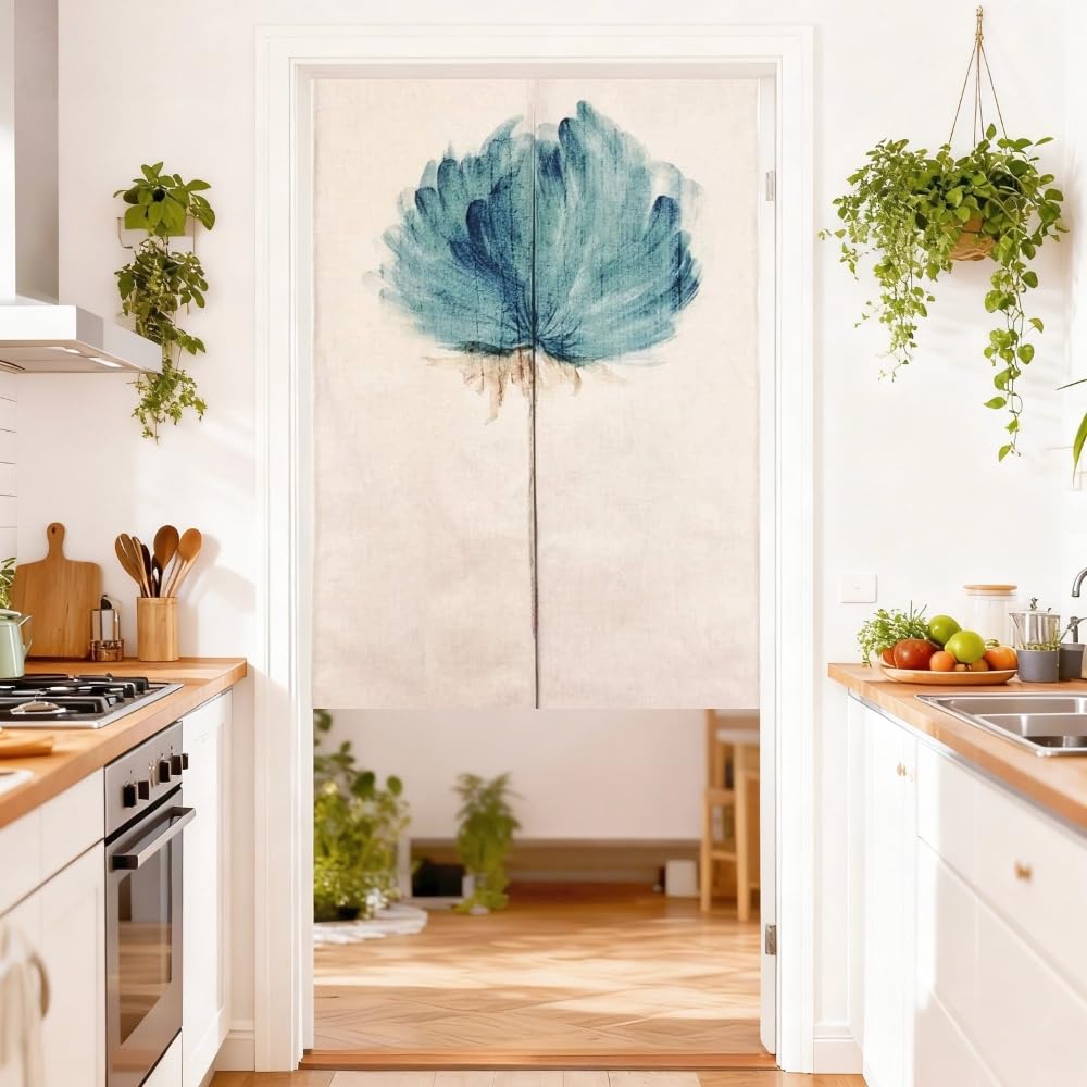 MYRU Japanese Noren Doorway Curtain Tapestry 33.5" Width x 59" Long (Blue Enchantress)