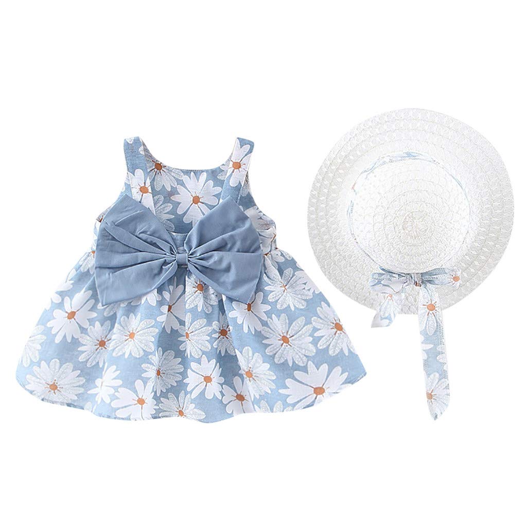Girls Dresses, Baby Lovely Print Lemon Printed Bowknot Sleeveless Princess Gallus Clothes Infant Summer Outfit