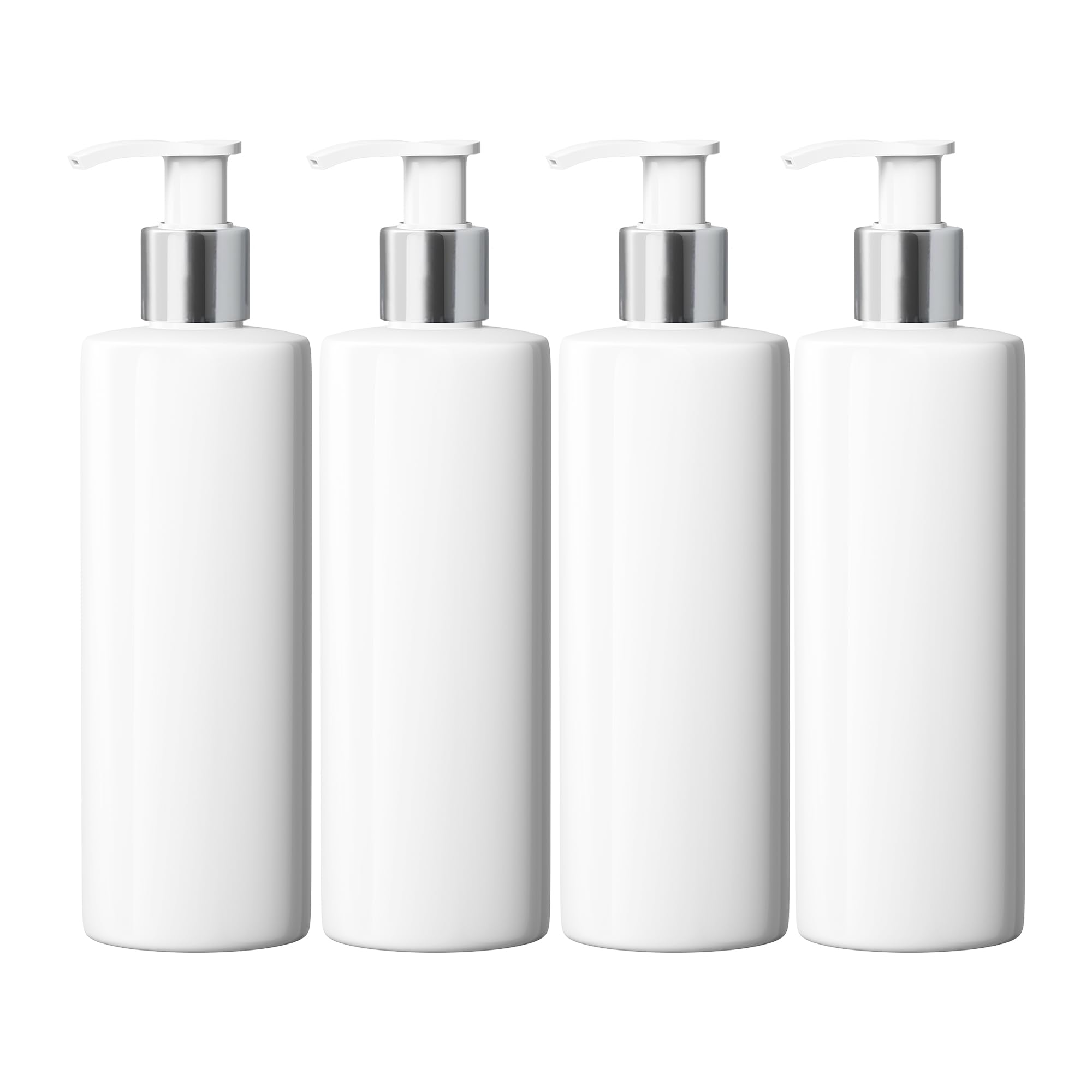 Mrs Hinch Customisable DIY Refillable Bathroom Hand Lotion Pump - 500ml White PET Plastic Bottle with Silver/White Lotion Pump (4)