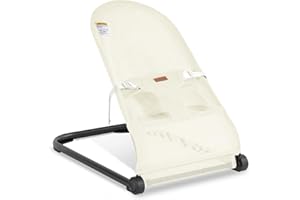 Lfhiwhd Baby Bouncer,Baby Bouncer Seat,Portable Infant Bouncer with 3-Point Safety Harness,Ergonomic Bouncy seat, Newborn Bouncer for Babies 0-6 Months up to 20lbs (Mesh Beige)