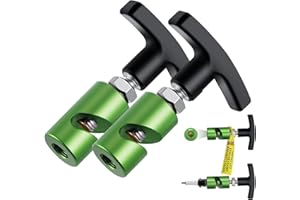 COLUCK Car Hood Prop and Spark Plug Caliper 12mm with Brass Tip Green 2Pcs- Universal Hood Strut Holder,Lift Support Clamp,Hood Prop Tool,Hood Shock Clamp,Hood Clamps for Cars,0.55" Hood Saftey Rod Clamp