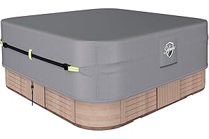 Safana Hot Tub Cover Protector 95 x 95 x 20 inch Square Hot Tub SPA Cover Cap Replacement Outdoor 500D Oxford Durable Windpro