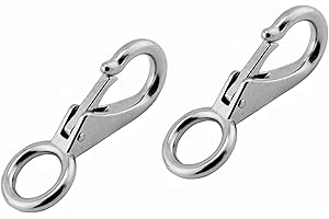 2Pcs 2/4Pcs Multi-Purpose Stainless Marine Mini Fixed Eye Snap Hook,Bag Spring Snap Carabiner Quick Release Dog Chain Bolted 