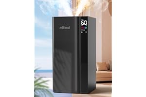 Mifasol Cool Mist and Warm Humidifier Large Room, 5.3Gal/20L Whole House Humidifiers for Home, Quickly & Evenly Humidify Larger Areas, Top Fill, Dual Mist Nozzles and Atomizers, Office Plants, Black