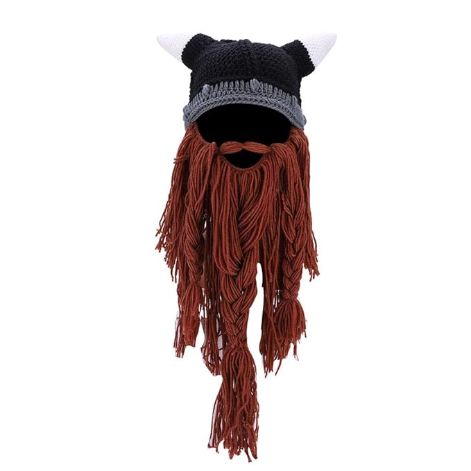 Beard Knitted Hat Women Men Viking Pirate Cosplay Hat Knitted