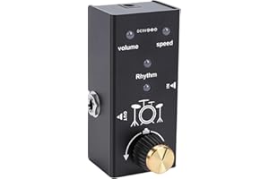 Asixxsix Guitar Effect Pedal, Drum Machine Guitar Pedal with 55 Rhythm, Speed and Volume Control Looper Pedals with True Bypa