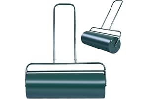 IRONMAX Lawn Roller, 24’’ 13 Gallons Pull & Push Steel Yard Roller w/Removable Drain Plug, Lawn Sod Rollers Tow Behind Water/Sand Filled for Garden, Park, Grass, Ball Field