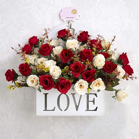 Amazon 造花 壁掛け花 枯れない 光触媒 明るい色合い 本物そっくり 手作りフラワー アートフラワー 癒し おしゃれ 置物 ギフト 母の日 お祝い インテリア リビング お部屋 玄関 人工観葉植物 フラワーアレンジメント 造花 オンライン通販