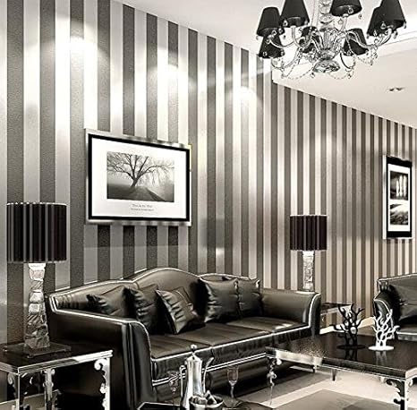 LXPAGTZ Einfache moderne Vlies-Tapete Schlafzimmer Wohnzimmer schwarzen